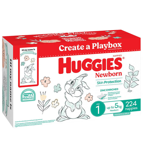 Huggies Unisex Ultimate Nappies Size 1 Newborn (Up to 5 kg) 224 Nappies - SuperSaverAU - view 1