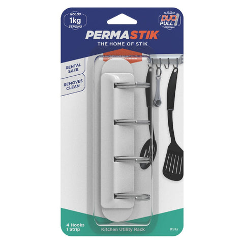 Permastik Kitchen Utility Rack - 120mm - Self-Adhesive - Holds 1kg - SuperSaverAU - view 1