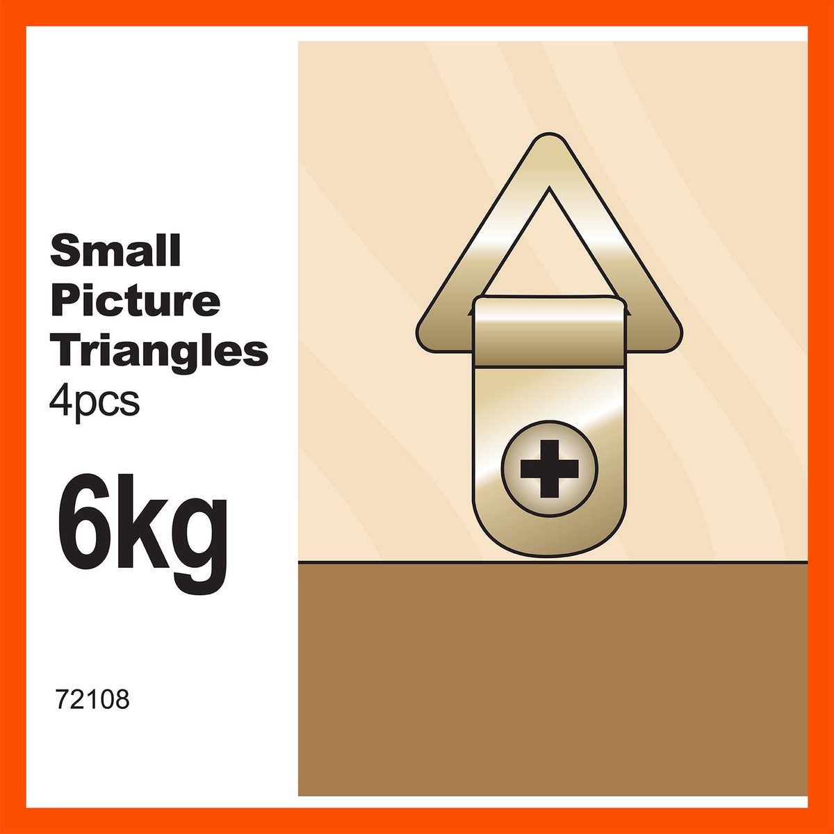 Everhang 6kg Brass Plated Picture Hanging Triangle D Ring 4 Pack - SuperSaverAU - view 3
