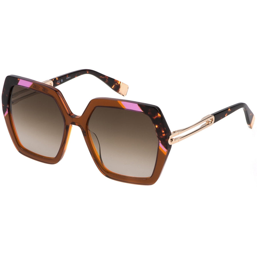 Furla SFU684 Women's Sunglasses Transparent Blue/Cream - SuperSaverAU - view 1
