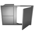 Beefeater Stainless Steel Single Cupboard Door with 2 Drawers - Easy-Glide Drawers - BOC2050SA
