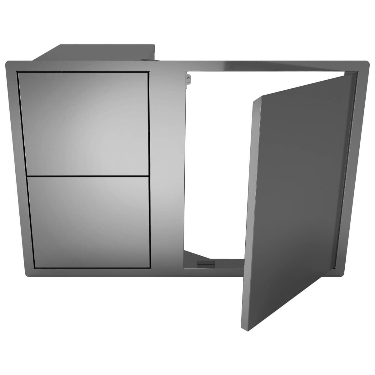 Beefeater Stainless Steel Single Cupboard Door with 2 Drawers - Easy-Glide Drawers - BOC2050SA