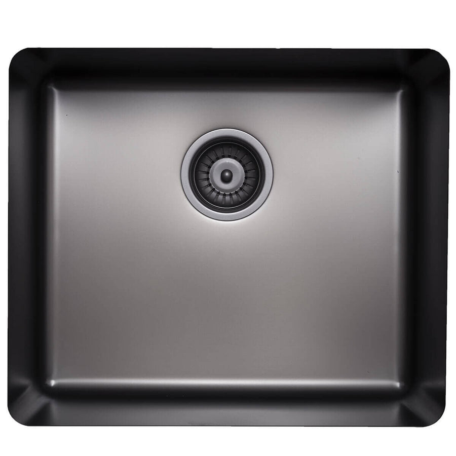 Titan single bowl kitchen sink - everyday matte gunmetal finish, AISI316 stainless - TSGM52