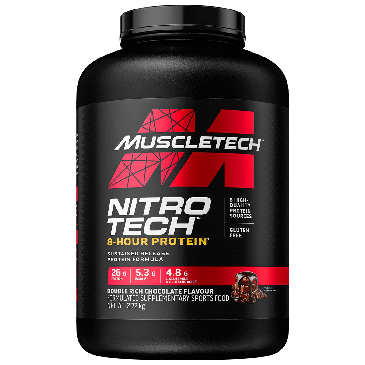 MuscleTech NitroTech 8 Hour Protein 2.72kg - SuperSaverAU - view 1