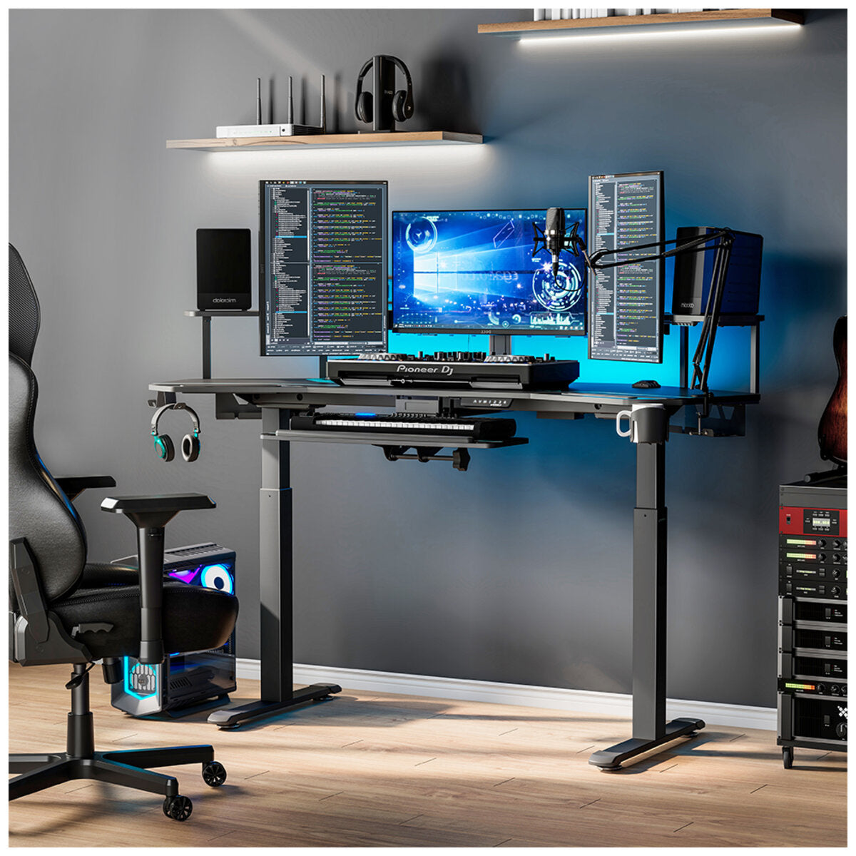 Eureka Ergonomic Studio Electric Standing Desk With Keyboard Tray