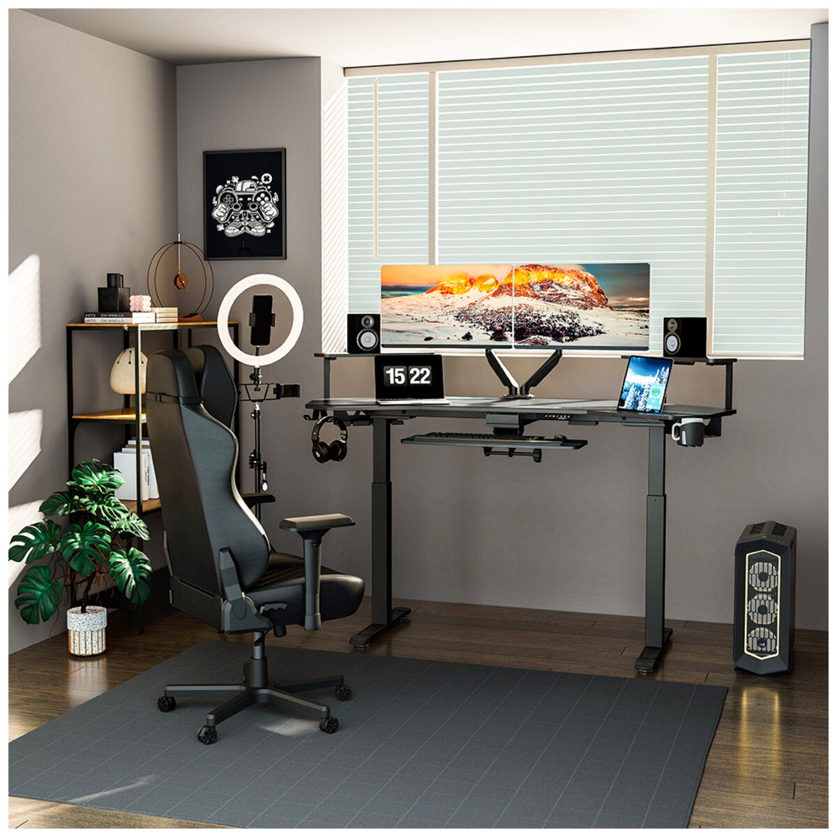 Eureka Ergonomic Studio Electric Standing Desk With Keyboard Tray - SuperSaverAU - view 5