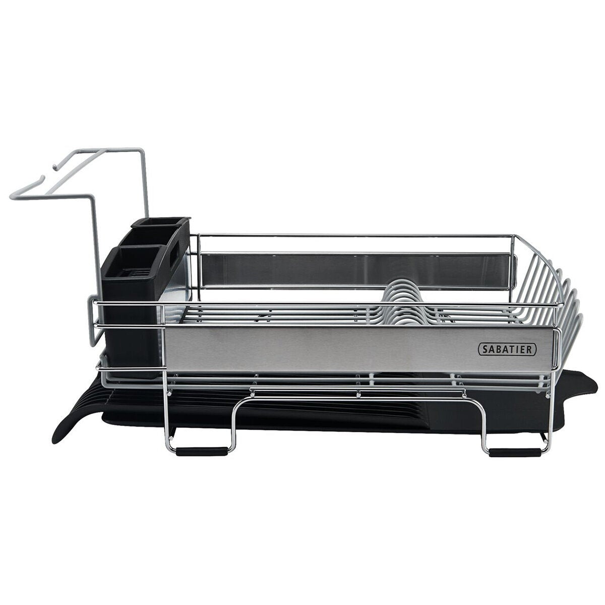 Sabatier Dish Drying Rack Expandable 671mm To 932mm With Stemware Holder