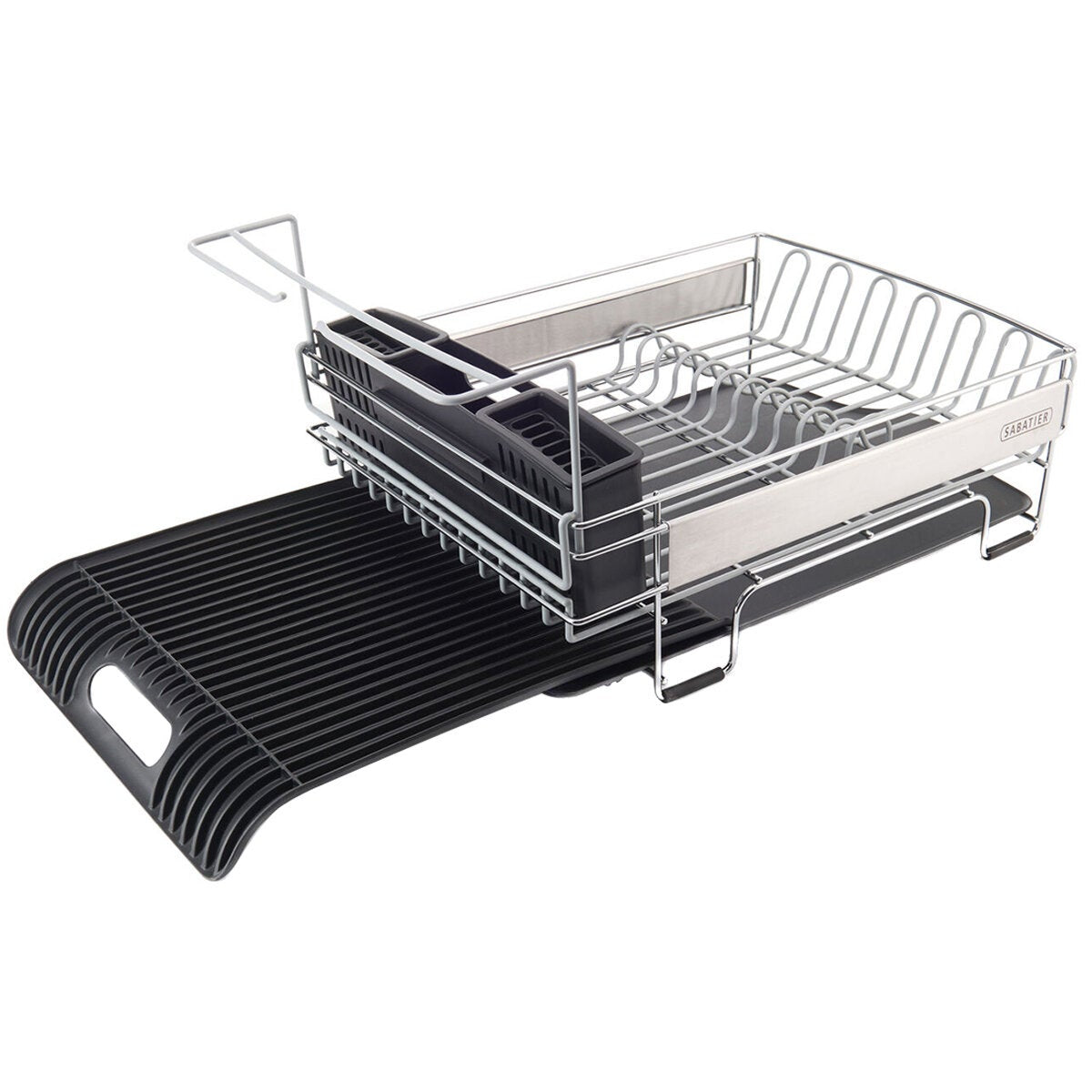 Sabatier Dish Drying Rack Expandable 671mm To 932mm With Stemware Holder — image 2