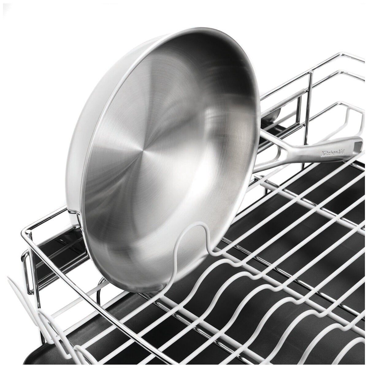 Sabatier Dish Drying Rack Expandable 671mm To 932mm With Stemware Holder — image 5