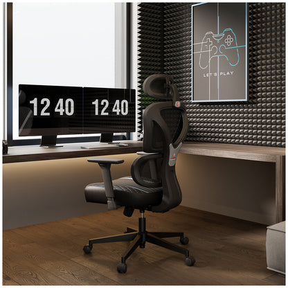 Onex Eureka GC06 Norn Ergonomic Chair Black Grey - Adjustable Lumbar Support & Breathable Mesh for Comfort & Posture Support