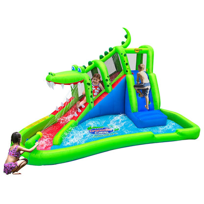 Happy Hop Crocodile Cave Adventure Inflatable Water Slide, 5200x3100x3900mm
