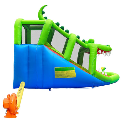 Happy Hop Crocodile Cave Adventure Inflatable Water Slide, 5200x3100x3900mm