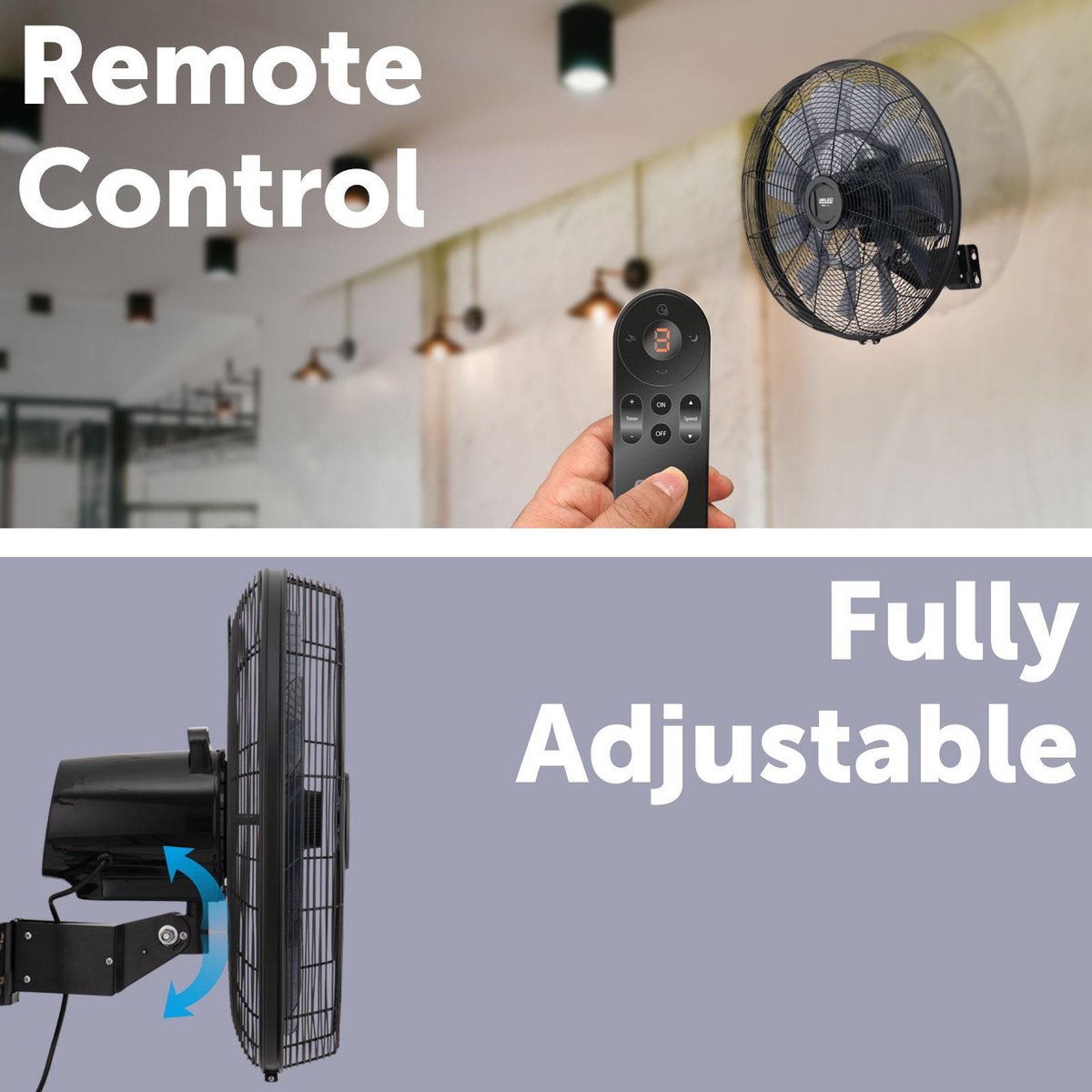Arlec 45cm Grid Connect Smart DC Wall Fan - Black - 6 Speed Settings - SuperSaverAU - view 4