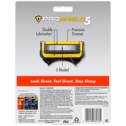 Gillette Fusion Proshield Razor + 13 Refills - Advanced Lubrication & Precision Trimming