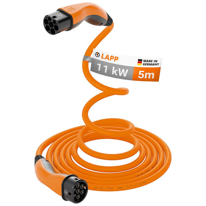 LAPP EV Helix Charge Cable Type 2 (11kW-3P-20A) Orange