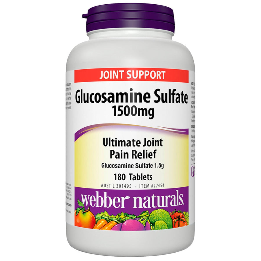 Webber Naturals Glucosamine Sulfate 1500mg 180 Tablets - SuperSaverAU - view 1