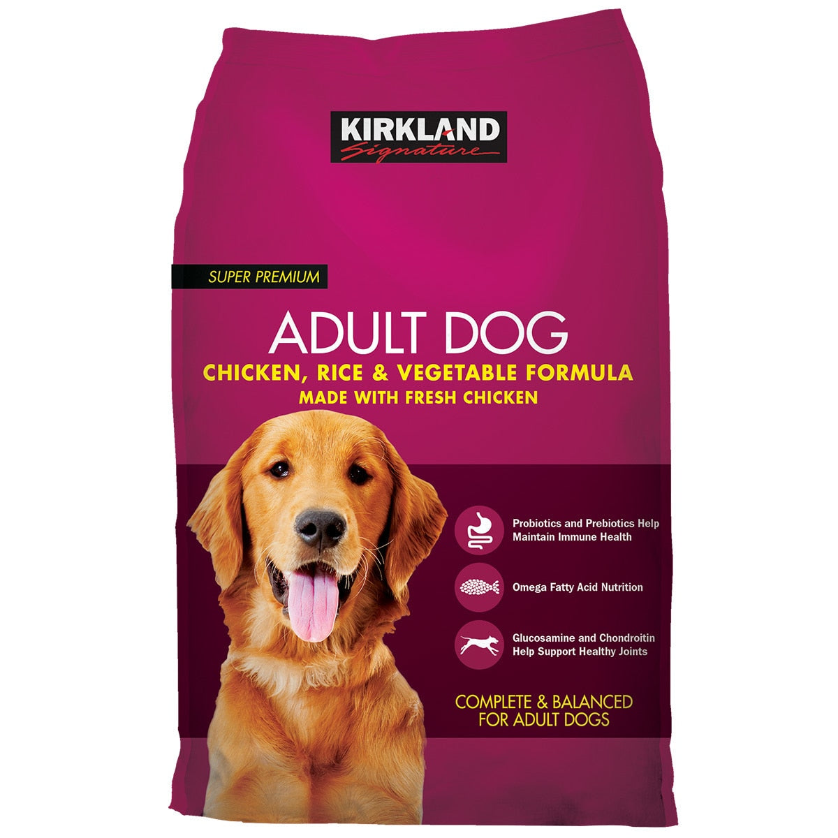 Kirkland Signature Super Premium Chicken, Rice and Vegetable Formula Adult Dog Food 12kg - SuperSaverAU - view 1