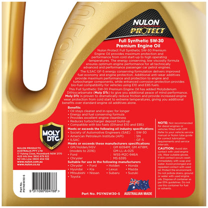Nulon Protect Full Synthetic 5W-30 Premium Petrol Engine Oil – Auzzi Store