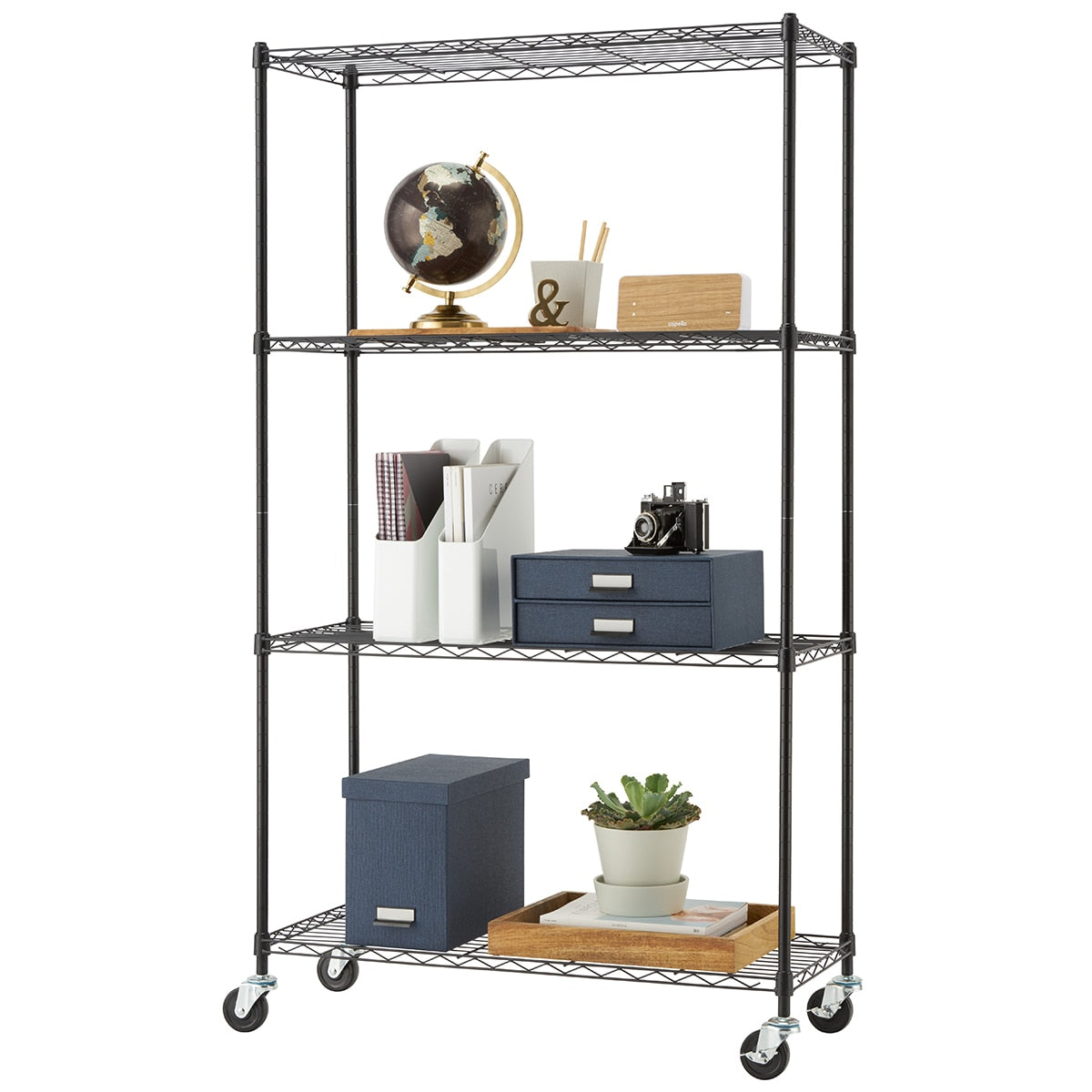 Trinity Basics 4 Tier Shelving Rack Black - SuperSaverAU - view 2