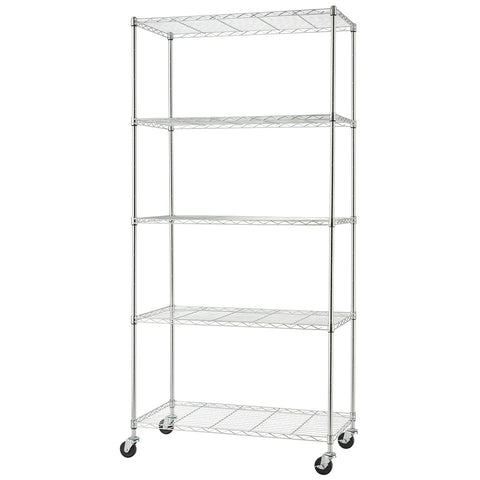 Trinity Basics EcoStorage 5 Tier Shelving Rack Chrome - SuperSaverAU - view 1