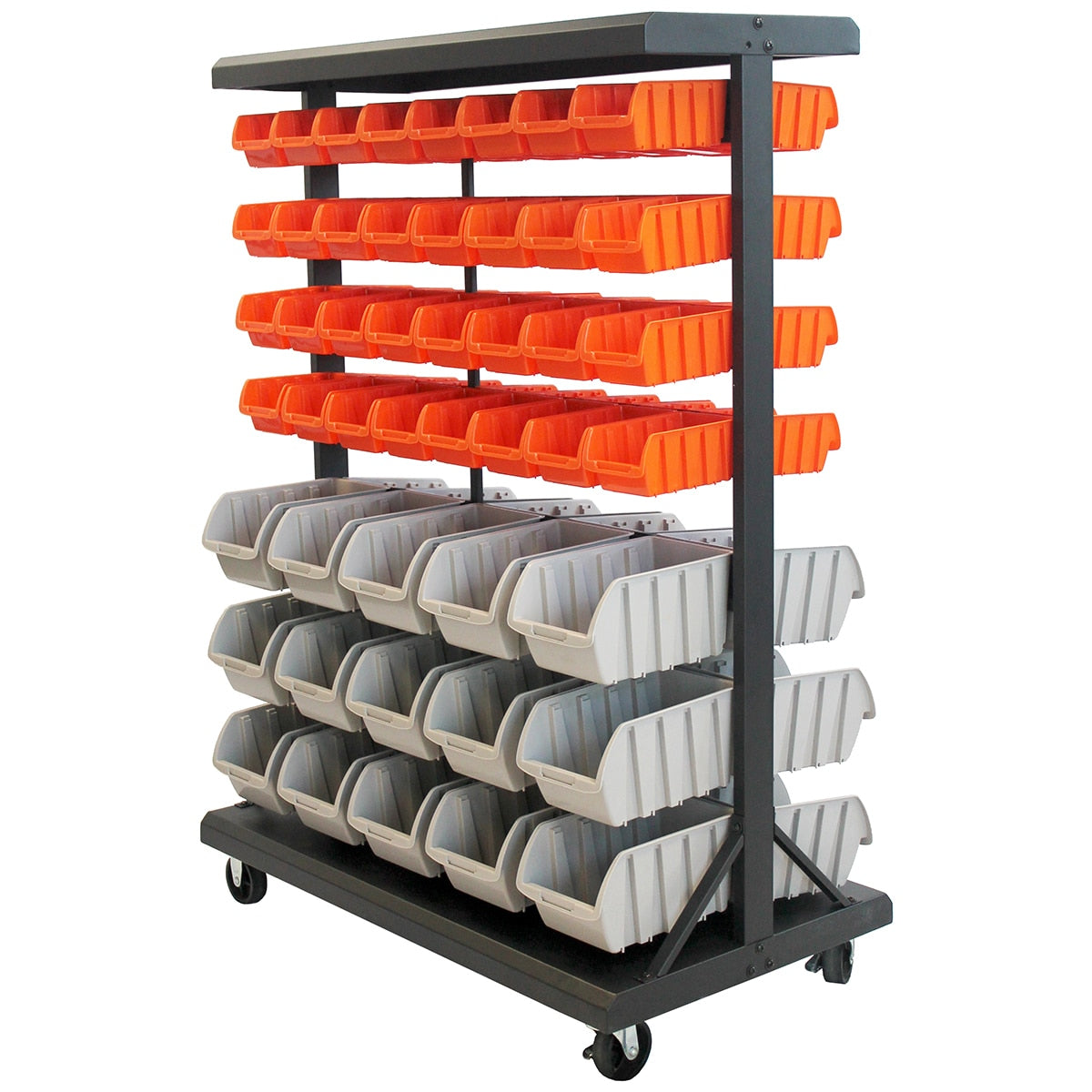 Trinity Dual-Sided Bin Rack – Heavy-Duty Storage Organizer with Removable Bins