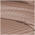 Ramesses 1200 Thread Count Cotton Sateen Stripe King Quilt Cover Set Coffee - SuperSaverAU - view 2