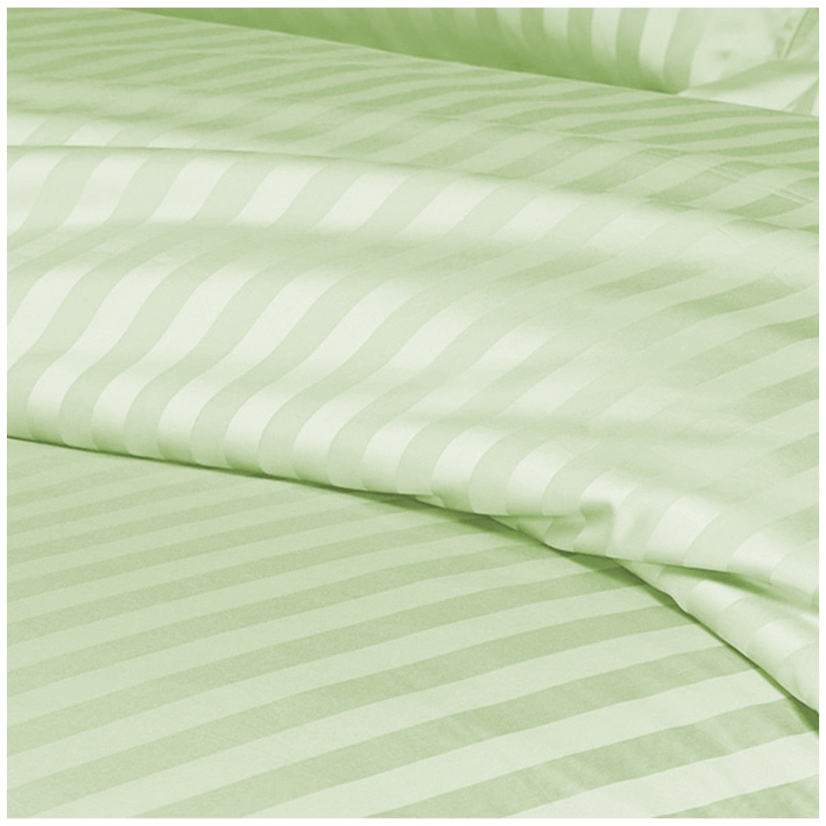 Ramesses 1200 Thread Count Cotton Sateen Stripe King Quilt Cover Set Mint