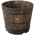 Takasho VegTrug Wooden Barrel Planter 46 x 34cm 6 Pack - SuperSaverAU - view 2