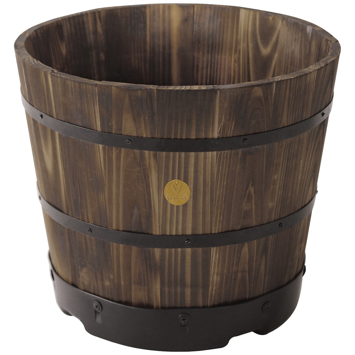 Takasho VegTrug Wooden Barrel Planter 46 x 34cm 6 Pack - SuperSaverAU - view 2