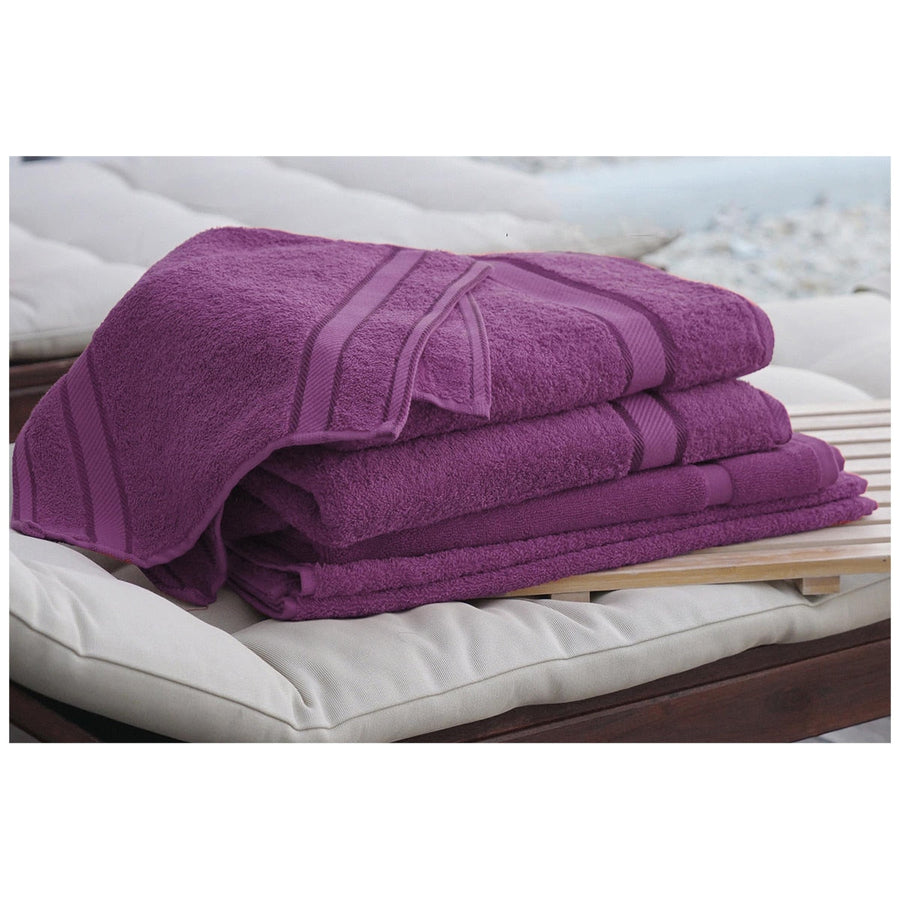 Kingtex Plain Dyed Combed Cotton Bath Sheet Set 7 Piece Shiraz - SuperSaverAU - view 1