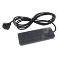HPM 4 Outlet Powerboard - Charcoal - ABS Plastic - Surge Protection - SuperSaverAU - view 1