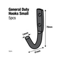 Everhang Small Black J Bolt Hook Pack of 5 - 69mm x 41mm - Durable Storage Solution - SuperSaverAU - view 4