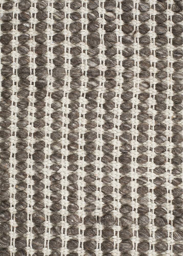 Rug Culture Skandi Large Rug 280x190cm - Brown &amp; White Wool, Hand Loomed - SKAN-300-BRO-280X190