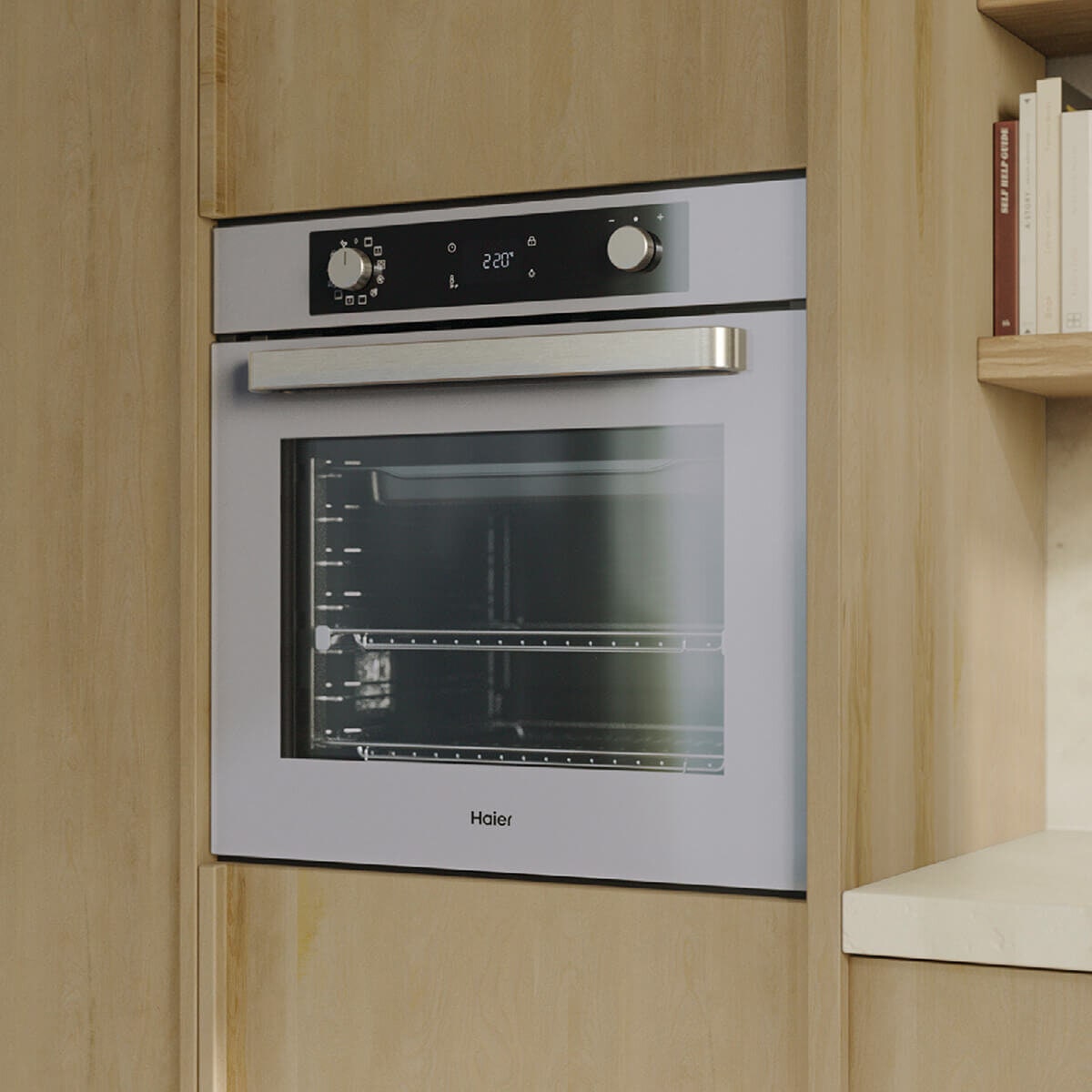 Haier 60cm Grey 500 Series Pyrolytic Oven - 78L, 12 Functions, Air Fry, Steam Assist - HWO60S12EPG5