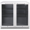 Husky 203L Double Door Home Bar Drinks Chiller - White, Low-E Glass, Manual Dial Control - C2HHMBWHAU