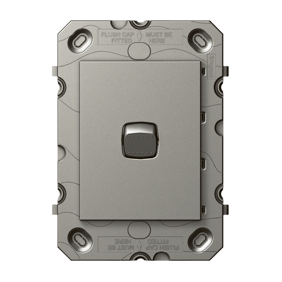 HPM Arteor 1 Gang Wall Switch Grid 113mm x 77mm Magnesium - Modern Design - SuperSaverAU - view 1