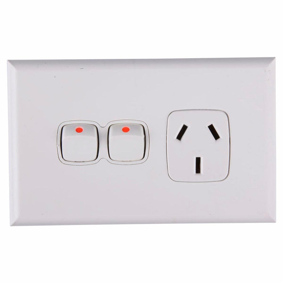 HPM Single Powerpoint - 73mm x 117mm - ABS - Extra Switch - SuperSaverAU - view 1