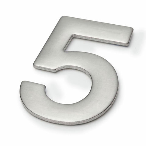 Sandleford 50mm Stainless Steel Self Adhesive House Number 5 - Silver - SuperSaverAU - view 1