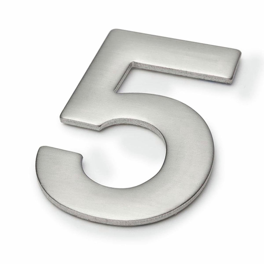 Sandleford 50mm Stainless Steel Self Adhesive House Number 5 - Silver - SuperSaverAU - view 1