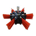 Josco 100mm Red Abrasive Nylon Fan Brush for Angle Grinders