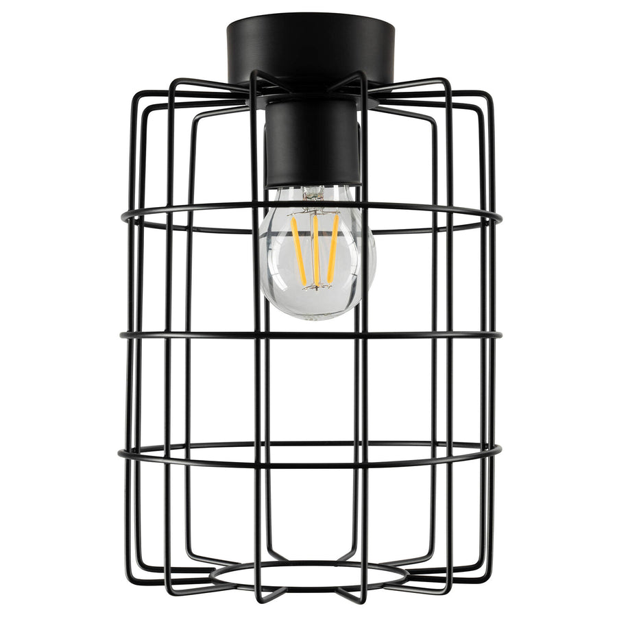 Brilliant Canal Matt Black Cage Batten Fix Light B22