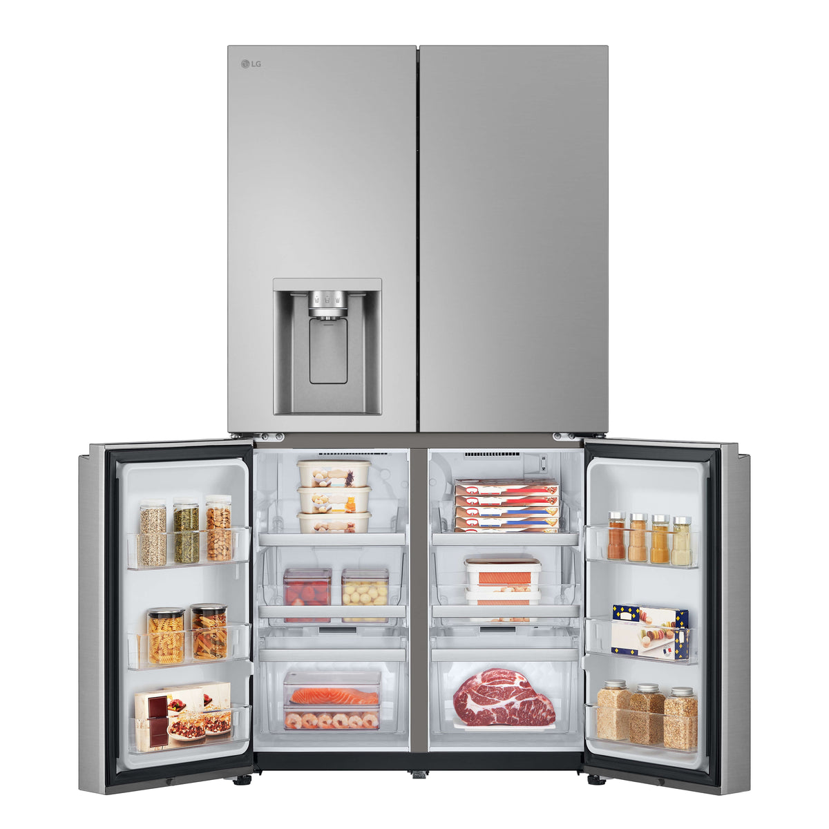 LG 637L French Door Fridge - Ice and Water, Stainless Steel, Inverter Linear Compressor - GF-L700PL
