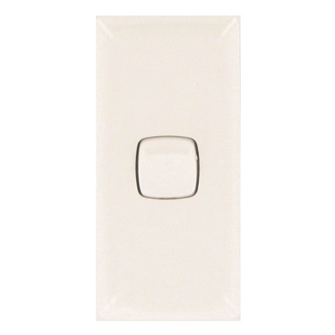 HPM 1 Gang Architrave Switch Gloss White 4mm Slim Design - SuperSaverAU - view 1
