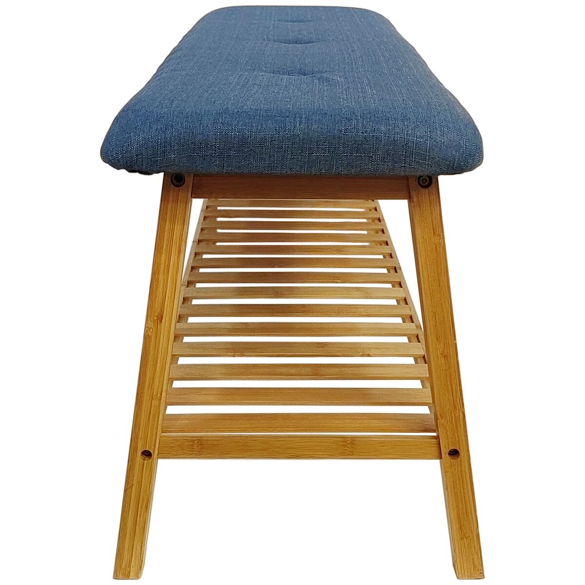 L.T. Williams Bamboo shoe bench large - 100kg load capacity, padded seat, ventilated shelf - 9900-LT