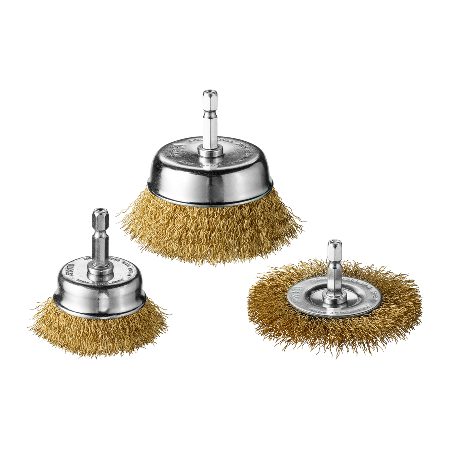 Ryobi 3 Piece Wire Brush Set - 76mm Wheel, 76mm & 50mm Cups, 1/4" Hex Shank