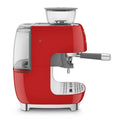 Smeg 50s Style Espresso Machine with Built-in Grinder - 20 Bar, Dual Thermoblock, Red - EGF03RDAU