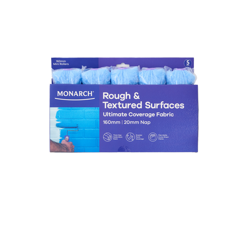 Monarch 160mm 20mm Nap Woven Polyester Rough & Textured Mini Rollers 5 Pack