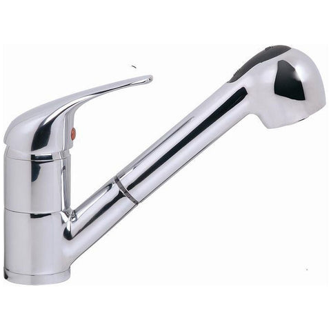 Abey MixMaster Pull Out Kitchen Mixer Tap - Chrome, 360 Degree Swivel, 4 Star Water Rating - MPOSM-LF