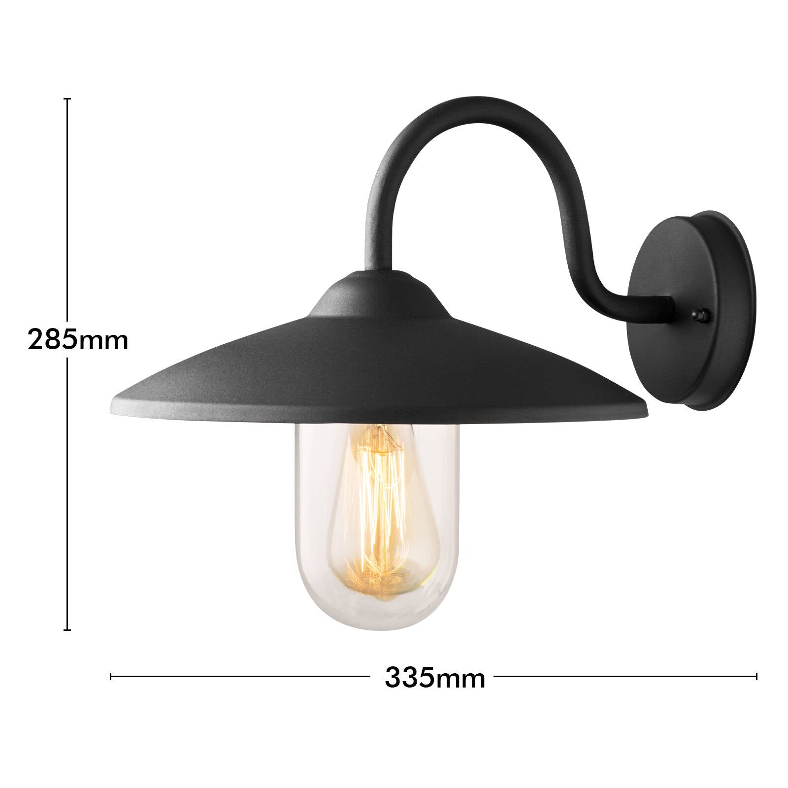 Verve Design Bristol Farm Wall Light, Powder Coated Steel, E27 60W, Hardwired Outdoor ABL318