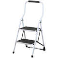 L.T. Williams 2 Step Ladder - White Powder Coated Steel - 150kg Load Capacity - 9755